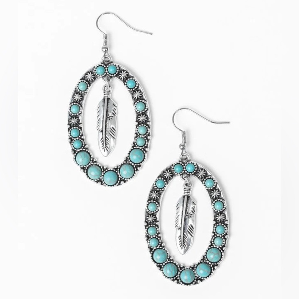 3 for $15 Paparazzi brand new bohemian western blue turquoise dangle earrings